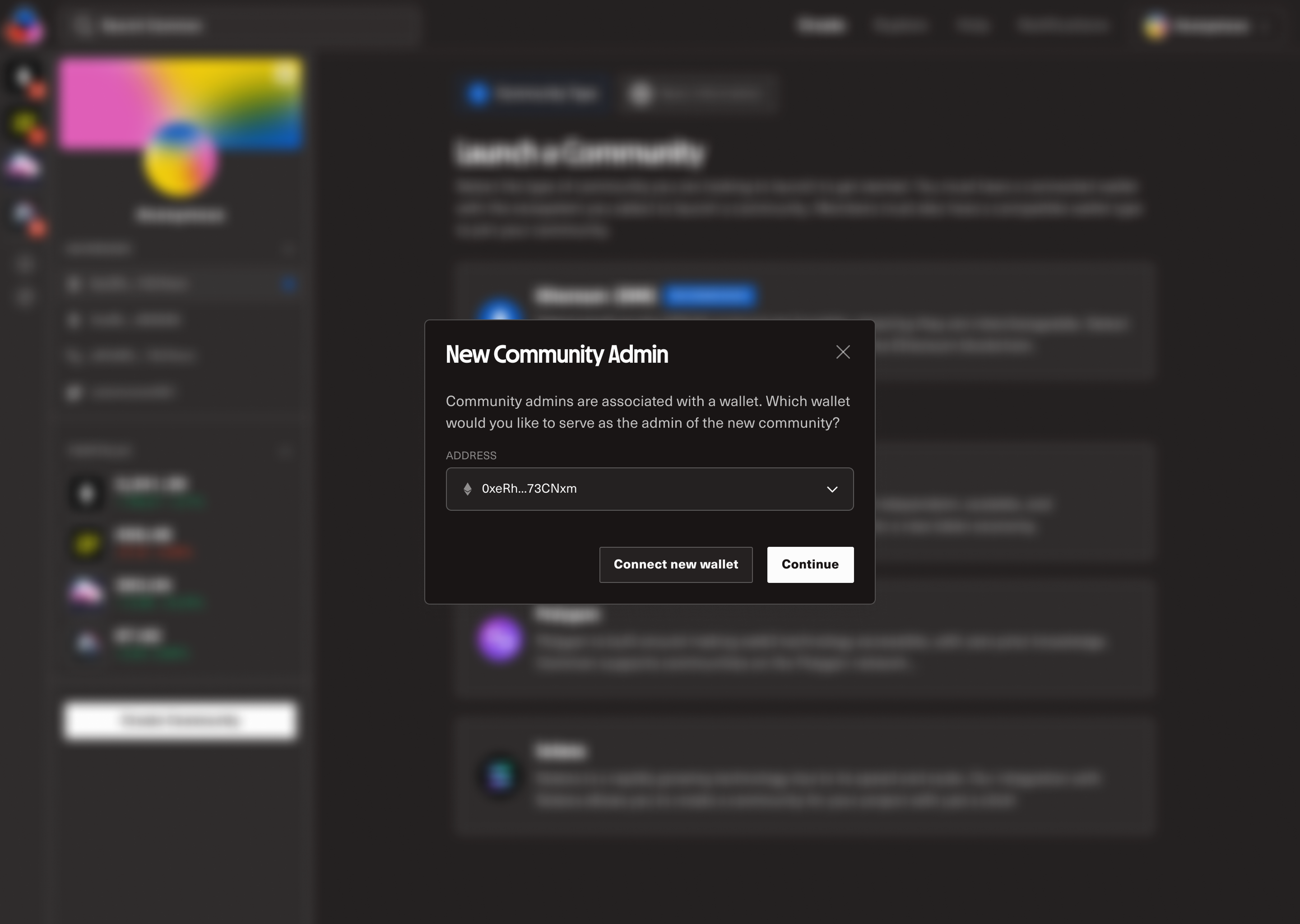 Wallet ownership modal
